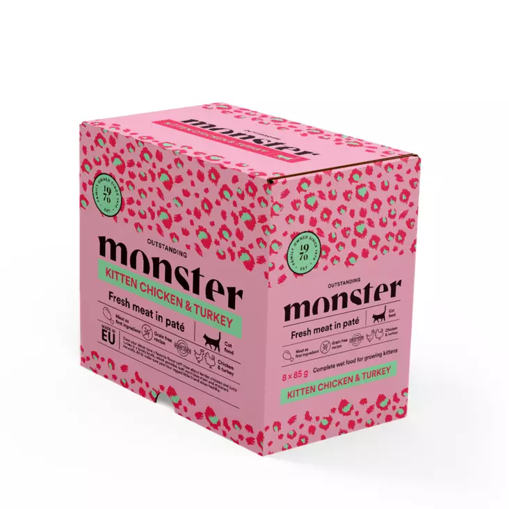 Monster Kitten Kana & Kalkkuna - Kissan Märkäruoat - 21180 - 1