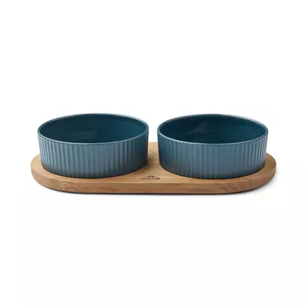 DOG Copenhagen Kronborg Food Bar Petrol Blue & Oak - Koiran ruoka- ja vesikupit - 19254-1 - 2