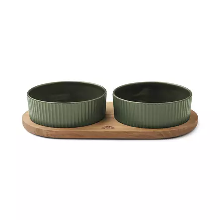 DOG Copenhagen Kronborg Food Bar Racing Green & Oak - Koiran ruoka- ja vesikupit - 19255-1 - 2