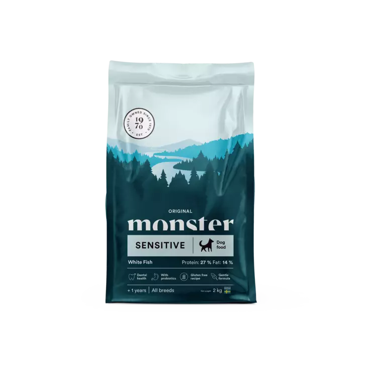 Monster Original Sensitive White Fish Koiranruoka - Monster Koiranruoat - 10453-1 - 1