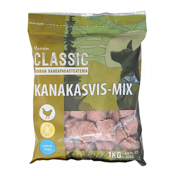 Murren Classic Kanakasvis-Mix 1 kg - Raakaruoka-ateriat koiralle - 12163-1 - 1