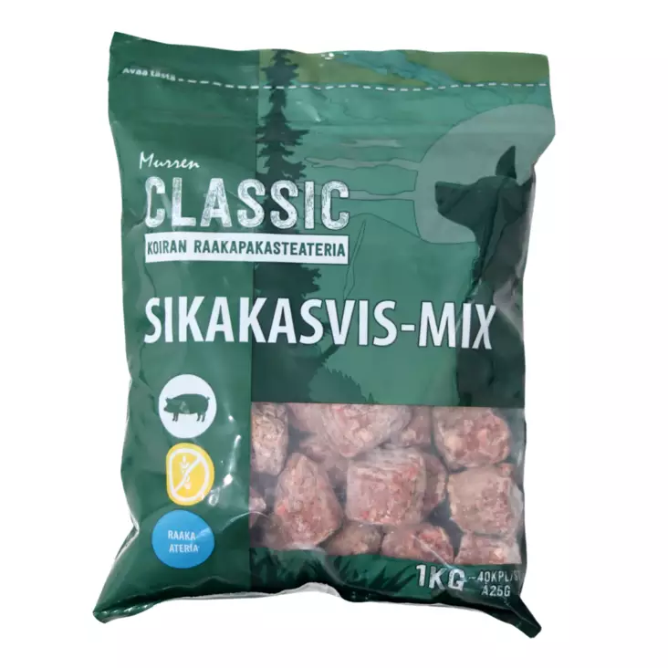 Murren Classic Sikakasvis-Mix 1 kg - Raakaruoka-ateriat koiralle - 12164-1 - 1