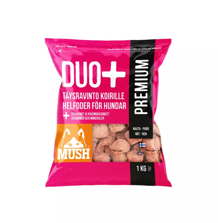MUSH Duo+ Premium Nauta-Poro - Raakaruoka-ateriat koiralle - 12027-1 - 1
