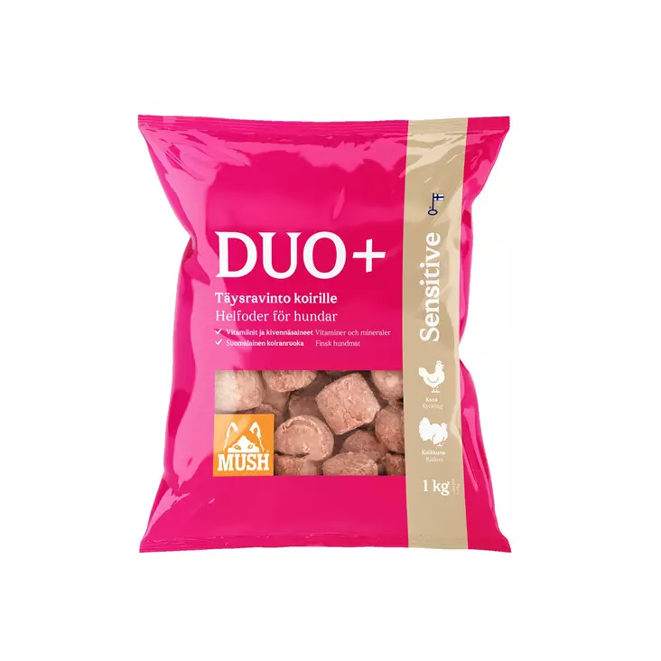 MUSH Duo+ Sensitive Kana-Kalkkuna - Raakaruoka Ateriat - 12351-1 - 1