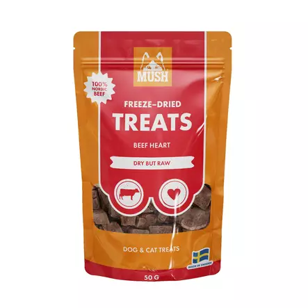 Mush Freeze-Dried Treats Naudan Sydän - Koiran makupalat ja treeninamit - 13243 - 1