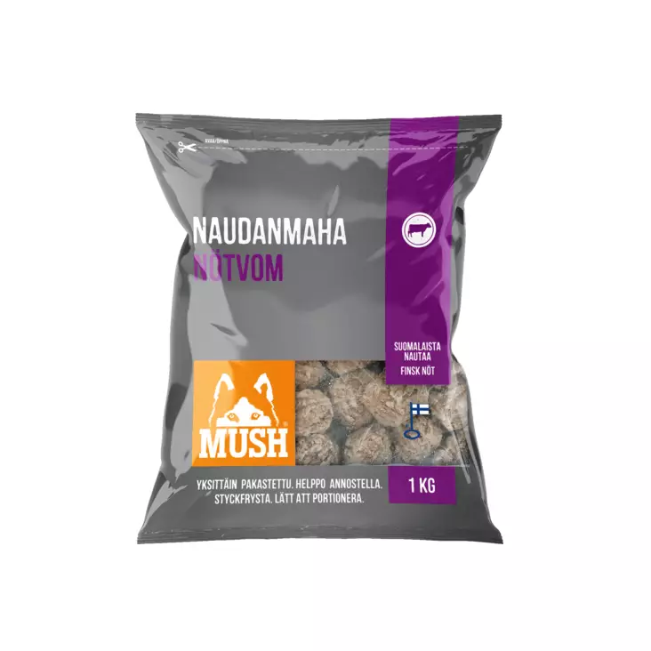 MUSH Naudanmahapulla - Luuttomat jauhelihat koiralle - 12052-3 - 1