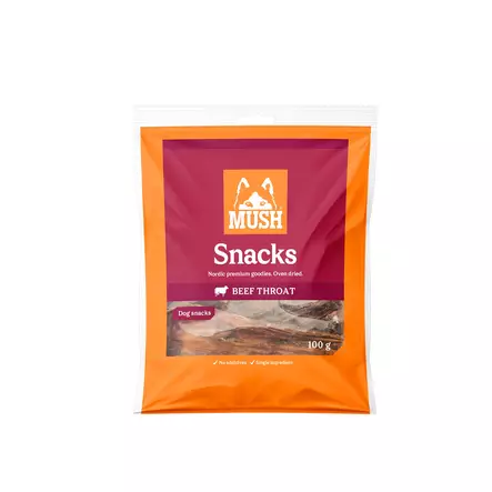 MUSH Snack Naudan Ruokatorvi - Koiran kuivatut lihaherkut - 13357 - 1
